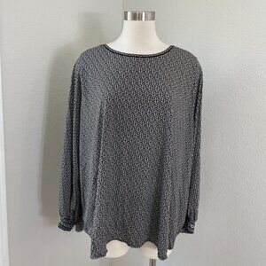 Max Studio Womens Plus 3X Long Sleeve Stretch Top Scoop Neck Shirt Blouse
